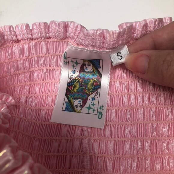 Queen Of Sparkles Swing Shorts Size S Pink Shimmer Iridescent - Picture 3 of 5